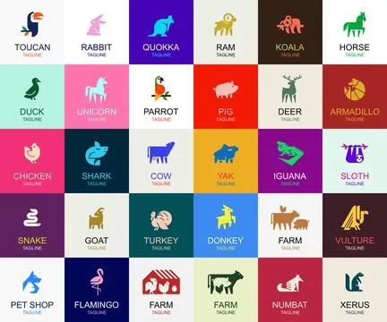 Animals logos collection イラスト素材