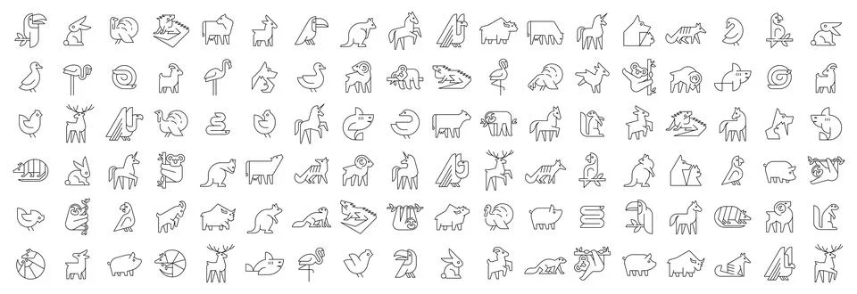 Animals logos collection Stock Illustration