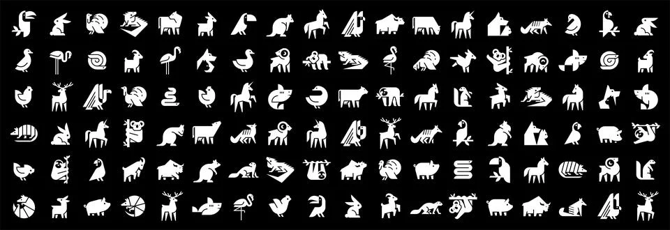 Animals logos collection Stock Illustration