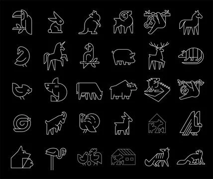Animals logos collection Stock Illustration