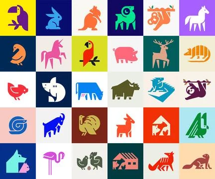 Animals logos collection Stock Illustration
