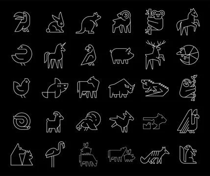 Animals logos collection Stock Illustration