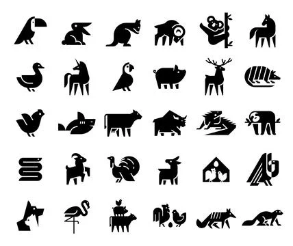 Animals logos collection Stock Illustration
