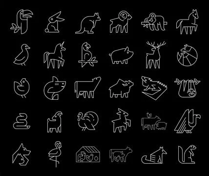 Animals logos collection Stock Illustration
