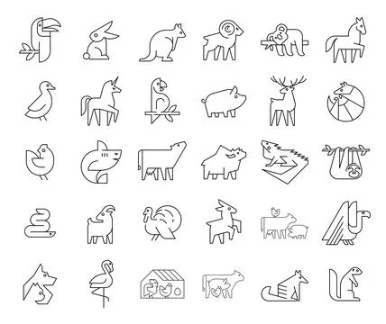 Animals logos collection イラスト素材