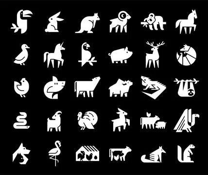 Animals logos collection イラスト素材