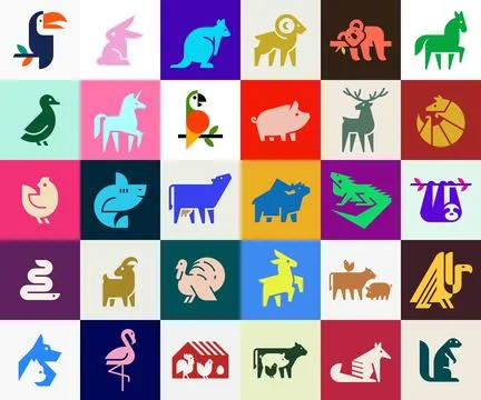 Animals logos collection Stock Illustration