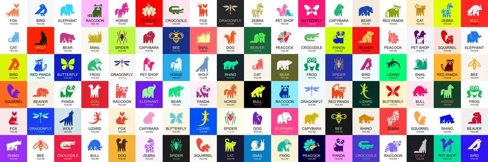 Animals logos collection Illustrazione stock