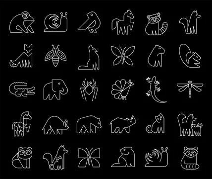 Animals logos collection Stock Illustration