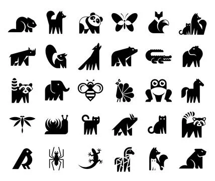 Animals logos collection Stock Illustration