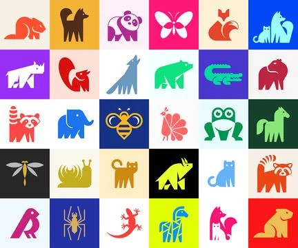 Animals logos collection Stock Illustration