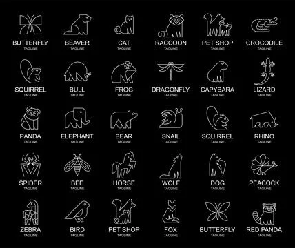 Animals logos collection Illustrazione stock