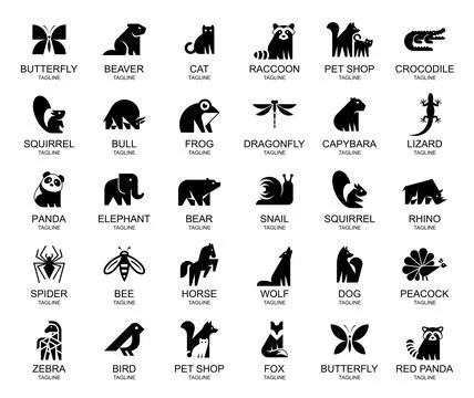 Animals logos collection Stock Illustration
