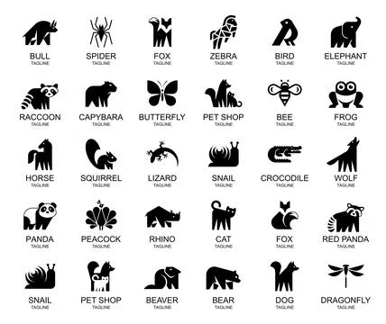 Animals logos collection Stock Illustration
