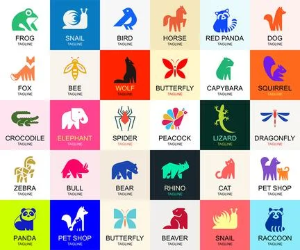 Animals logos collection Stock Illustration