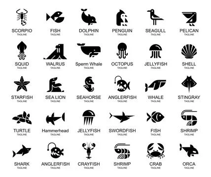 Animals logos collection Stock Illustration