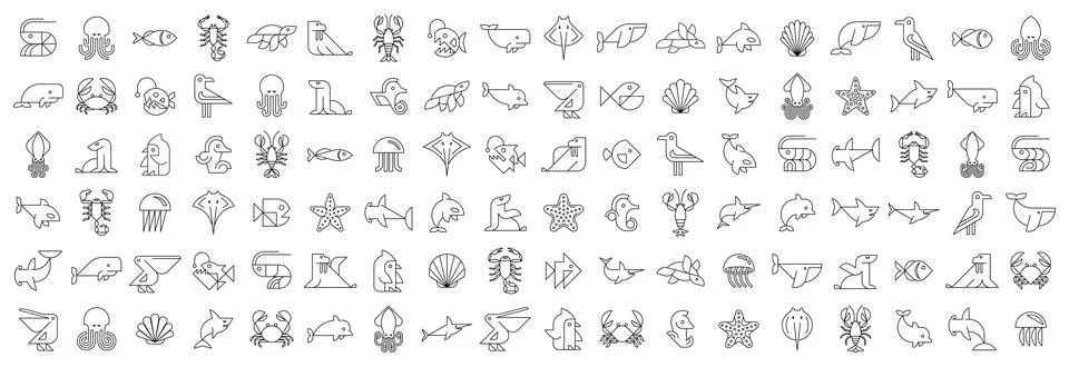 Animals logos collection Stock Illustration