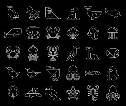 Animals logos collection Stock Illustration