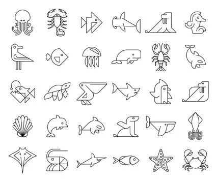 Animals logos collection Stock Illustration