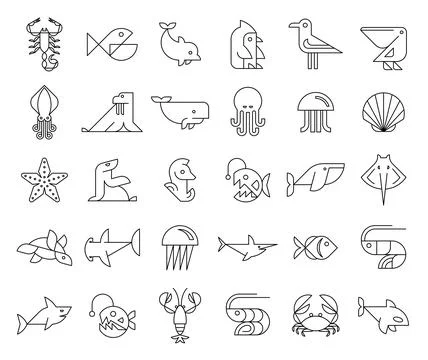 Animals logos collection Stock Illustration