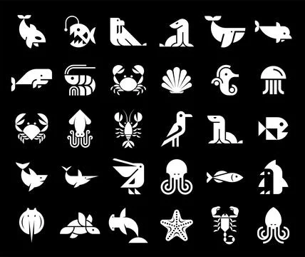 Animals logos collection Illustrazione stock