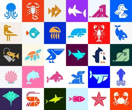 Animals logos collection Stock Illustration