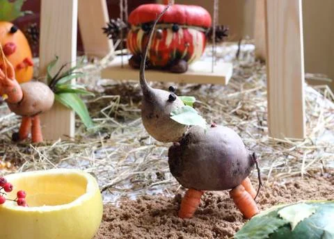 Animals made of vegetables Stock Photos