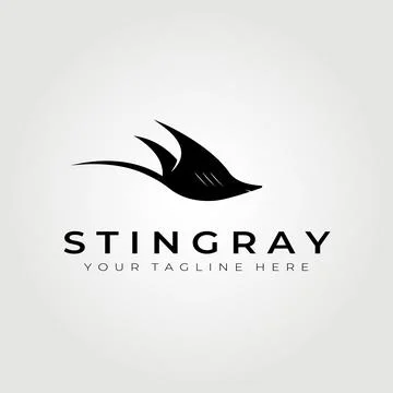 Animals sea , stingray logo vector illustration design graphic, vintage anima Stock Illustration