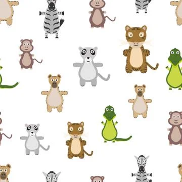 Animals seamless pattern Stock Illustration