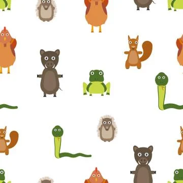 Animals seamless pattern Stock Illustration