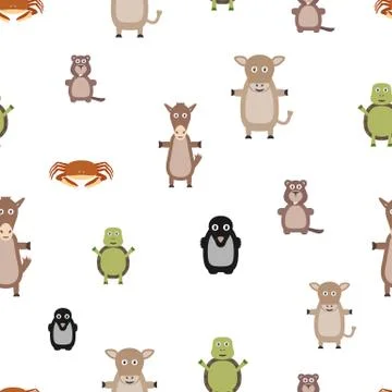 Animals seamless pattern Stock Illustration