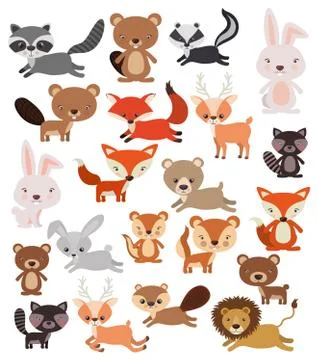 Animals Set in flat style, vector illustration Stock-Illustration