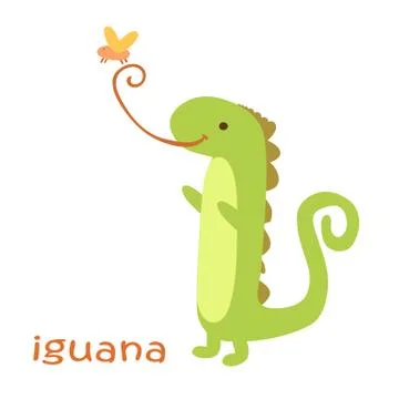 Animals set - iguana Stock Illustration