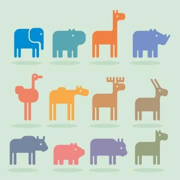 Animals set Illustrazione stock
