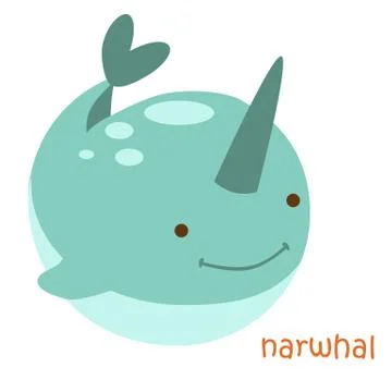 Animals set - narwhal Stock Illustration