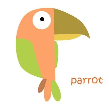 Animals set - parrot Illustrazione stock