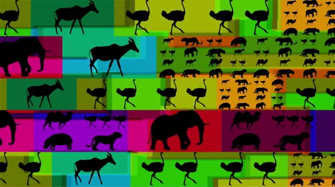 Animals silhouettes background Stock-Footage 36074826