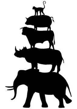 Animals stacked Illustrazione stock