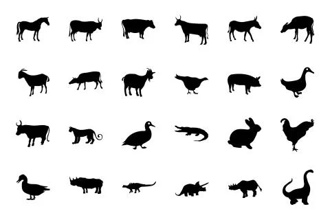 Animals Vector Icons Stock Illustration