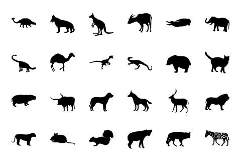 Animals Vector Icons Set Stock Illustration