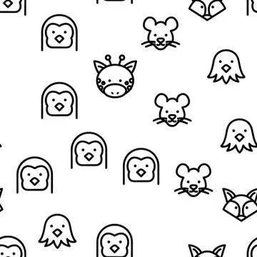 Animals Vector Seamless Pattern Illustrazione stock