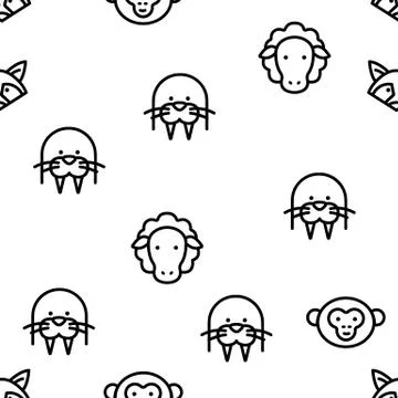 Animals Vector Seamless Pattern Illustrazione stock