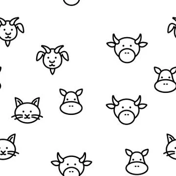 Animals Vector Seamless Pattern Stock Illustration