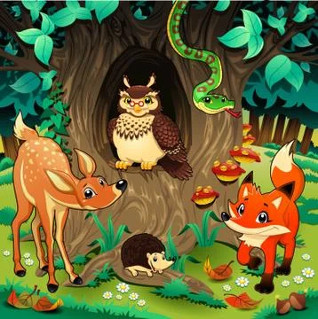 Animals in the wood. .. . Stock-Illustration