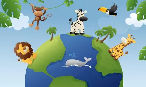 Animals of the world Stock Illustration
