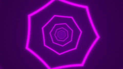 Animate abstract purple concentric tunnel neon glowing loopable motion infinity Stock Footage 147095789