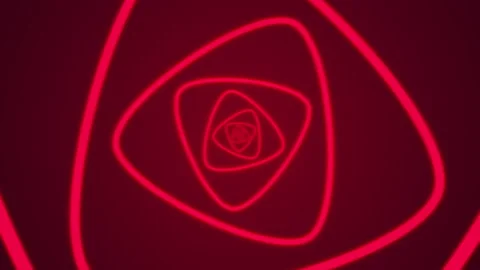 Animate abstract red concentric tunnel neon glowing loopable motion infinity Stock Footage 147089045