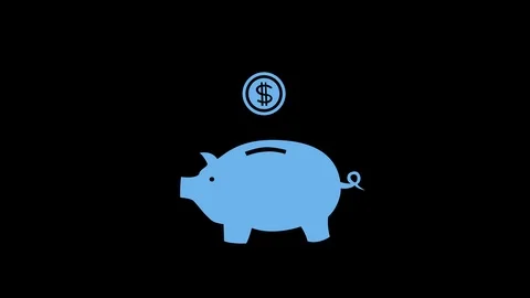 Animate graphic minimal icon concept, Collecting insert coin Stock Footage 117348023