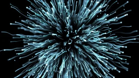 Animate super-slow explosion atom and nucleus Stock Footage 121684210