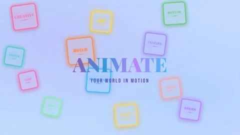 Animate Your World in Motion Creative Digital Concepts Bright Gradient Stockbeeldmateriaal 332695073